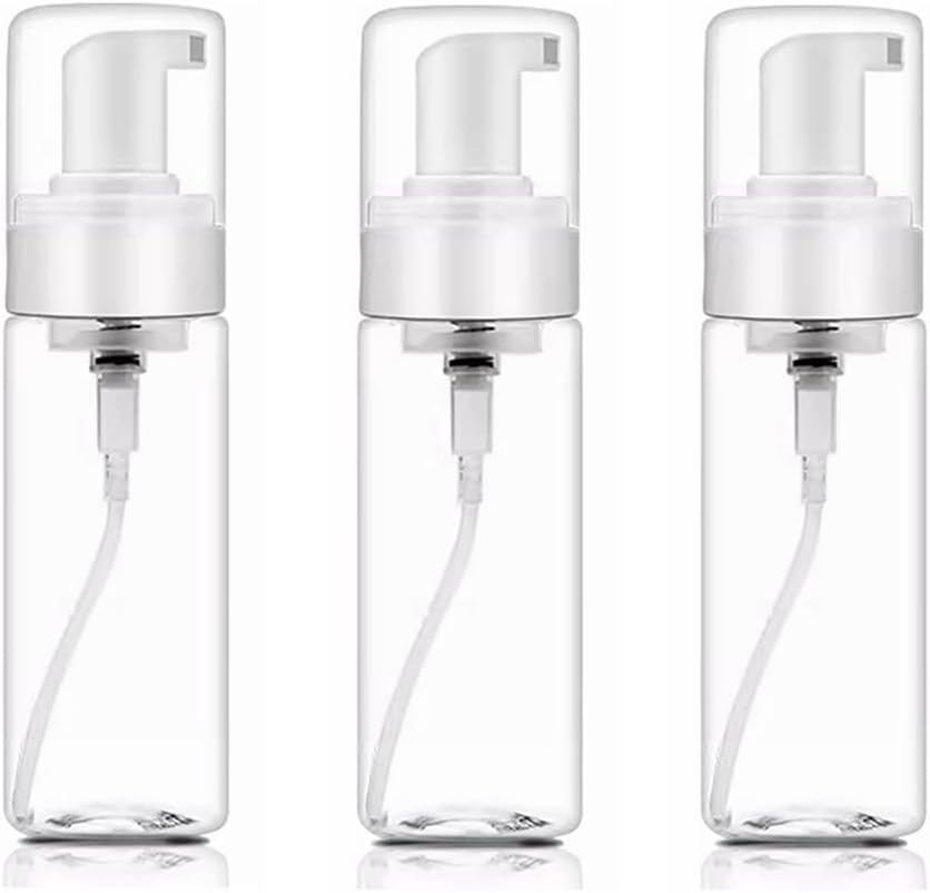 Foam Pump Bottle,200ml/7oz Dispenser Transparent Empty Spray Bottles Refillable Soap Dispenser Empty Travel Foaming Dispensers for Soap Shampoo Shower Hand Foaming (3)