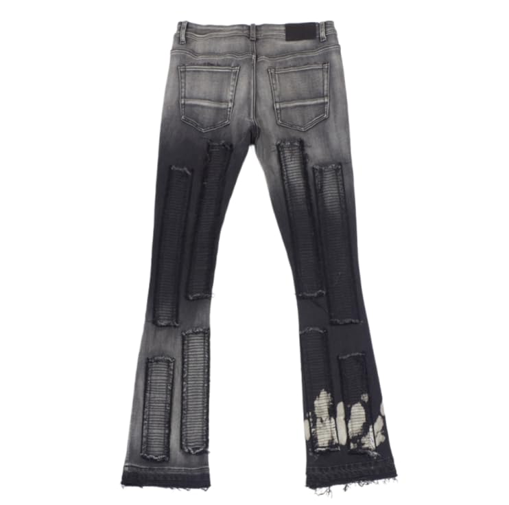 Men's Slim-fit Mid-Rise Denim Jeans, Distressed and Layered Long Pants, Casual Hip-hop Men's Jeans2