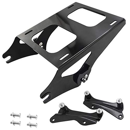 Gloss Black Two Up Tour Pack Mounting Luggage Rack & Detachable 4 Point Docking Hardware Kit Compatible With Harley Touring Road King Street Glide Road Glide 2014-2022 #TOP14