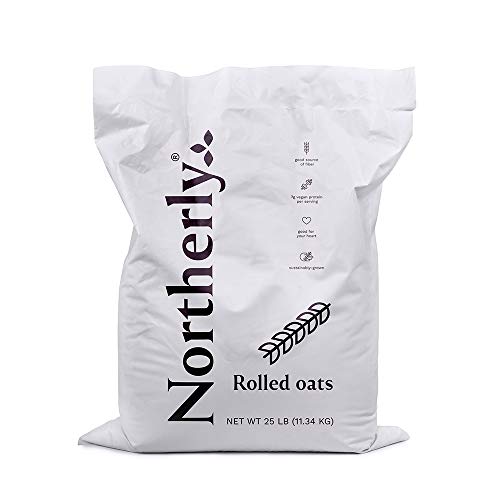 Northerly Farms Rolled Oats ~ Your purchase helps For The Grainer Good Feed The World. Hearty Healthy Delicious Easy Rolled Oats (25LB Bag)