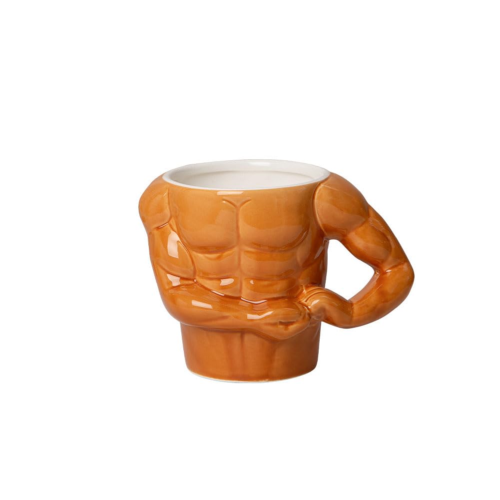 Ceramic Coffee Mug, Funny Muscle Man Shape Water Cup Boyfriend Husband Coworkers Muscle Tea Milk Cup for Girlfriend Birthday Party Funny Gift