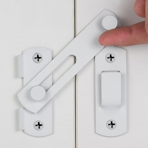 Wocoe 3 Packs Barn Door Latches,3.93"x2.75"Matte White Barn & Wood Fence Gate Latches,Versatile for Sliding Doors, French Entryways,Closets & Cabinets - Secure & Stylish Locks for Home & Wine Storage