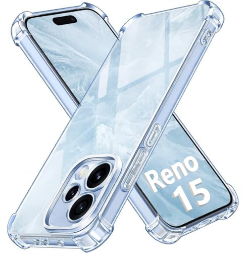 Image of Lustree Back Cover Transparent Case Compatible with Oppo Reno 15 Back Cover Case |Shockproof Mobile Cover, (Slow Yellow) TPU Silicone Soft, Camera & Screen Protection, Slim Protective Case