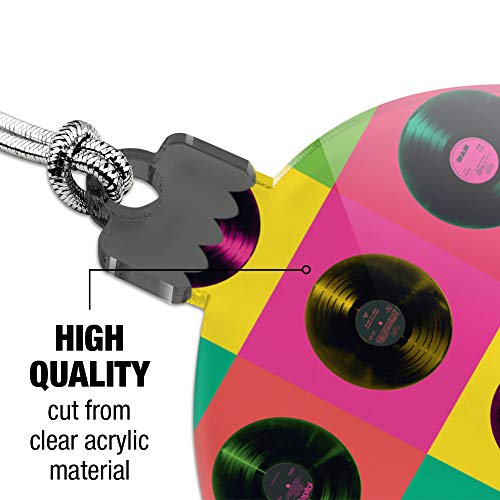 Vinyl Lp Records Rainbow Colored Background Acrylic Christmas Tree Holiday Ornament #TOP3