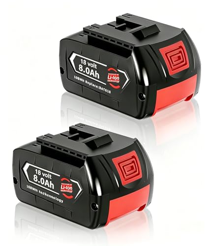 2X 18V 8 0Ah/8000mAh Ersatz Li-Ionen-Akkus für Bosch 18V Li-Ionen-Akku BAT609 BAT609G BAT610G BAT611 BAT612 BAT618 BAT618G BAT619 BAT620 BAT619G BAT622 Akku-Ersatzteile