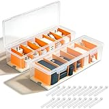 MFUSUL 2 St&uuml;ck Kabel Aufbewahrungsbox, Kabel SortierenTransparent, Kabelmanagement Box mit 7 Verstellbare F&auml;chern und 20 Kabelbinder, f&uuml;r B&uuml;ro,Zuhause,Schreibtisch