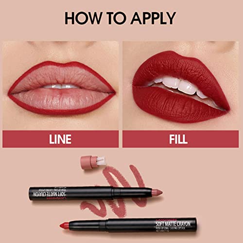 canetas delineador labial | 6 Pcs Lábios Veludo Impermeável 24 Horas Longa Duração para Mulheres - B