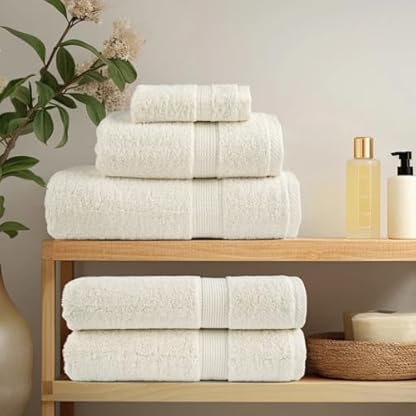 Premium-Duschhandtücher SOLUND, 10 Stück, Creme, 70 x 140 cm, 600 g/m², Handtücher – Premium-Jumbo-Badetuch – Baumwolle, sehr saugfähig und schnell trocknend, extra großes Badetuch – superweiches – Bild 4
