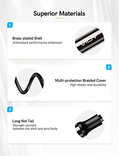 VIOY Coaxial Digital Audio Cable (6.6FT), [Gold-Plated & Braided] Subwoofer Cable RCA Male to Male HiFi 5.1 SPDIF Stereo Audio Cable for Home Theater, HDTV, Amplifier Speaker Soundba… - Thumbnail 6
