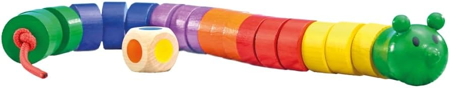 Selecta 63005 Educational Game Threading Caterpillar, Multicoloured