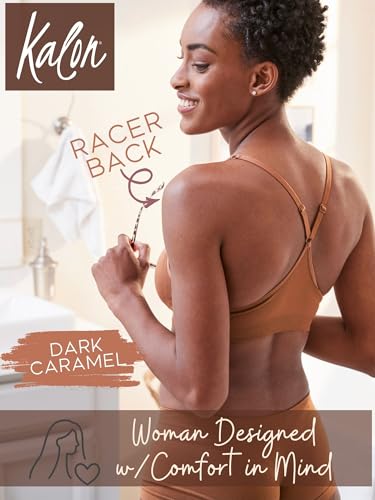 Image of Kalon Women's 4 Pack Racerback Sports Bralette Seamless Wireless Comfort Bra