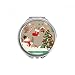 mas Snowman Tree Gloves Festival Hand Compact Mirror Round Portable Pocket Glass