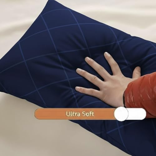 Image of TRIYON Microfiber Soft White Pillows for Bed| Pillows for Sleeping - Set of 6 (Size - 16x24 Inches) (6, Blue)