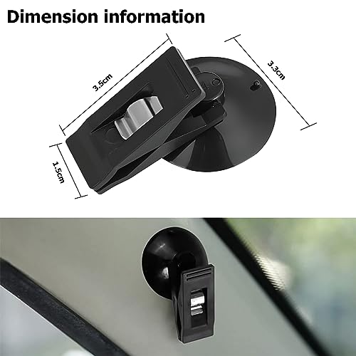 JNNJ 4 Stück Auto-Saugnapf-Clip, Saugnapf Klammer Parkscheinhalter, Auto Ticket Halter Saugnapf Klammer, Wiederverwendbare Klammer Mit Saugnapf Für Autofenster(Schwarz)