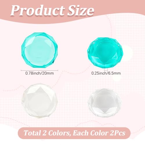 Image of GORGECRAFT 1 Box 4Pcs 2 Colors Diamond Thumb Grips Caps 0.79in Plastic Clear Crystal Console Joystick Covers Protective Anti-Slip Analog Stick Thumbstick Button Cover for Switch Controller Clear Green