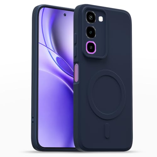Image of Pikkme Back Cover for Realme P4R 5G Soft Matte Silicone Mag-Safe Design (Mag-Safe Not Support) Camera Protection | Slim Fit Bumper Cover (Blue)