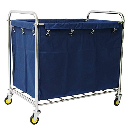 Carretilla móvil para lavandería 92x56x89 cm azul miniatura 1