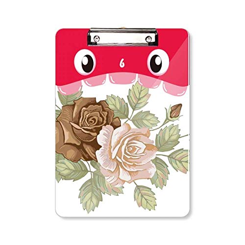 Porte-bloc avec feuilles roses blanches A4 idéal pour vos notes de bureau