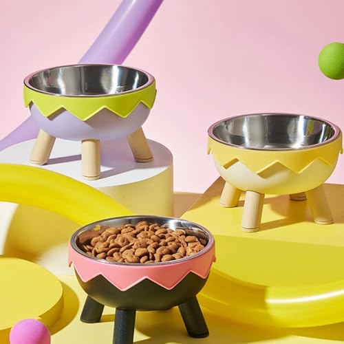 Tigelas Elevadas Removíveis Para Animais De Estimação De Aço Inoxidável Guarda De Pescoço Antiderrap