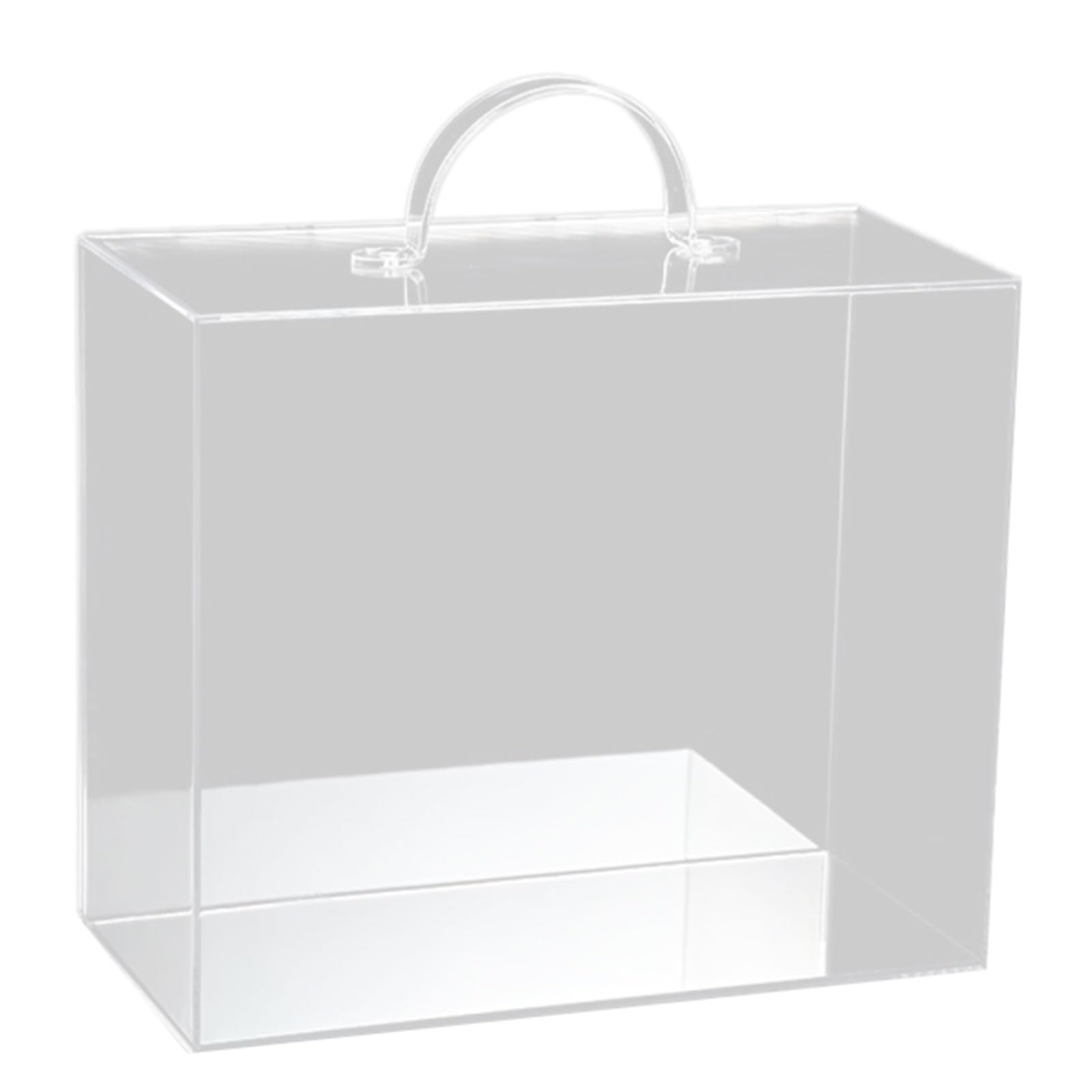 Piceioep Unique Clear Handheld Box Square Flower Holder Suitable for Floral Arrangements and Festival Presentations Modern Flower Container
