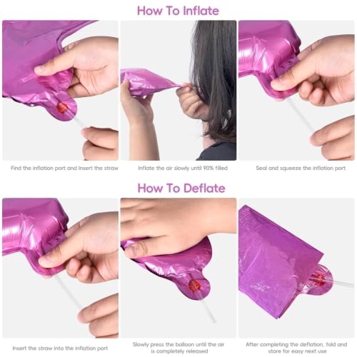 Image of Pink Purple Happy Birthday Banner Balloons 16 Inch Mylar Foil Letters
