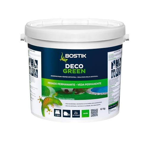 BOSTIK Deco Green Adhesivo para Césped Artificial, Verde - Pegado Permanente, Resiste a Humedad y Altas Temperaturas, Fácil Aplicación, en Gran Cantidad de Soportes, Bicomponente Listo para Usar, 6 kg
