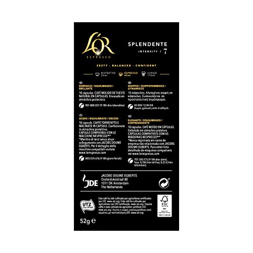 L'Or Espresso Café Cápsulas Splendente - 10 Cápsulas Compatibles Nespresso - Imagen 3