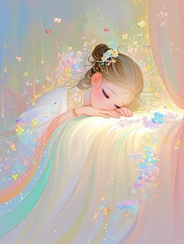 Kit Broderie Diamant 5D Fille Dessin Animé - Peinture Strass Complète MIRONS 40x50cm
