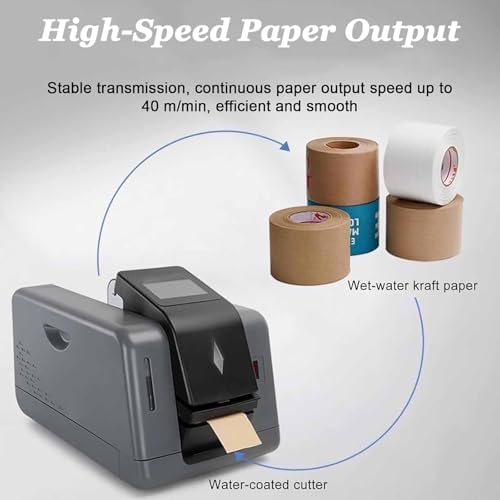 Electric Tape Dispenser for Carton Sealing, Automatic Water Activated Adhesive Cutting Machine, Efficient Box Packaging Solution,