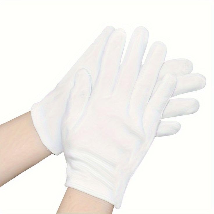 ROMAXO 2 Pairs 100% Cotton Moisturising and Protective Gloves Cotton Gloves for Eczema & Dry Hands