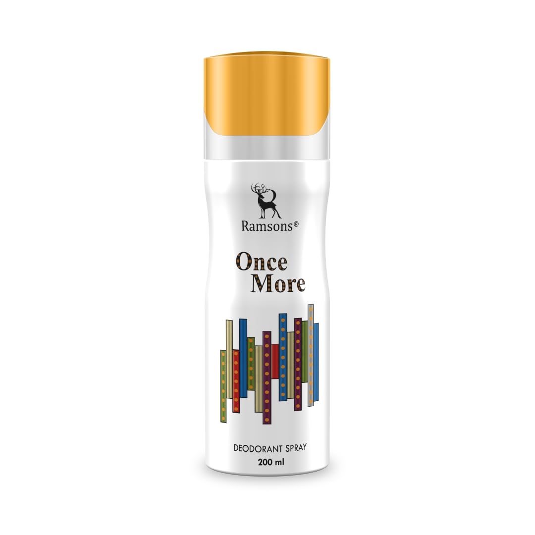 ONCE MORE Deodorant Spray |200 ML | Body Perfume For Men | TN - Bergamot, Peach, Plum, Orange Blossom | MN - Mimosa, Vanilla Flower, Jasmine, Rose | BN - Leather, Vanilla, Musk, Amber, Tonka
