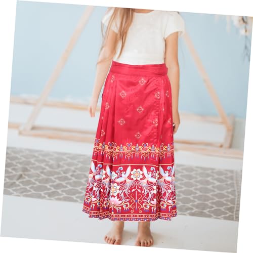 Vestido Hanfu Niñas Rojo Resistente Reutilizable para Bailes 2