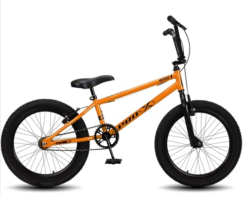 Bicicleta aro 20 BMX Pro-X Infantil Série 1 Aro Aero Freio V-Brake - Laranja+Preto