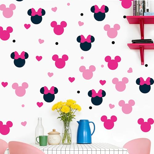 108PCS Wall Decals Self Adhesive PVC Wall Stickers 6 Sheets Waterproof Cute Indoor Decor Kids Room Bedroom Nursery Playroom Party Birthday Baby Shower Boy Girl Decoration