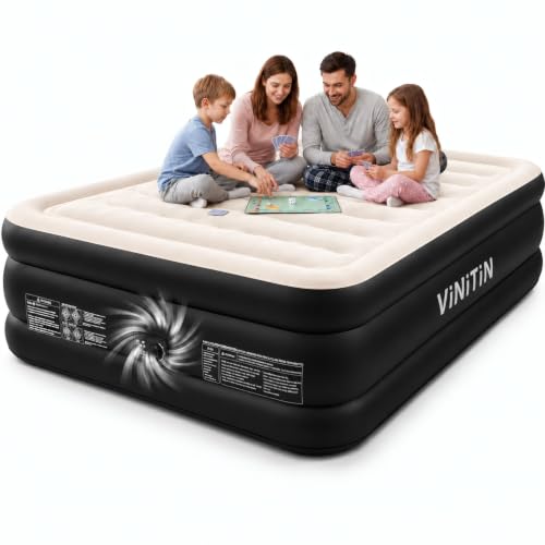 PKMHLXS Queen Air Mattress with Built-in Pump, 16" Elevated Inflatable