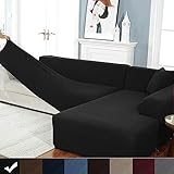 【Material】：Das hoch dehnbare Polyester-Spandex-Material deckt Ihre Couch perfekt ab. Diese angepasste Schutzhülle ist perfekt, um Ihr Sofa fest zu bedecken und einen faltenfreien Look mit perfekter Wirkung zu erzielen.