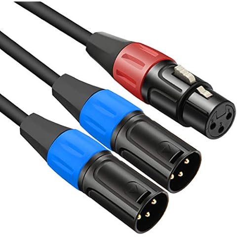 JOMLEY XLR Y-Splitter Cable, 1 Female to 2 Male XLR Y Cable Balanced Microphone Splitter Cord Cover