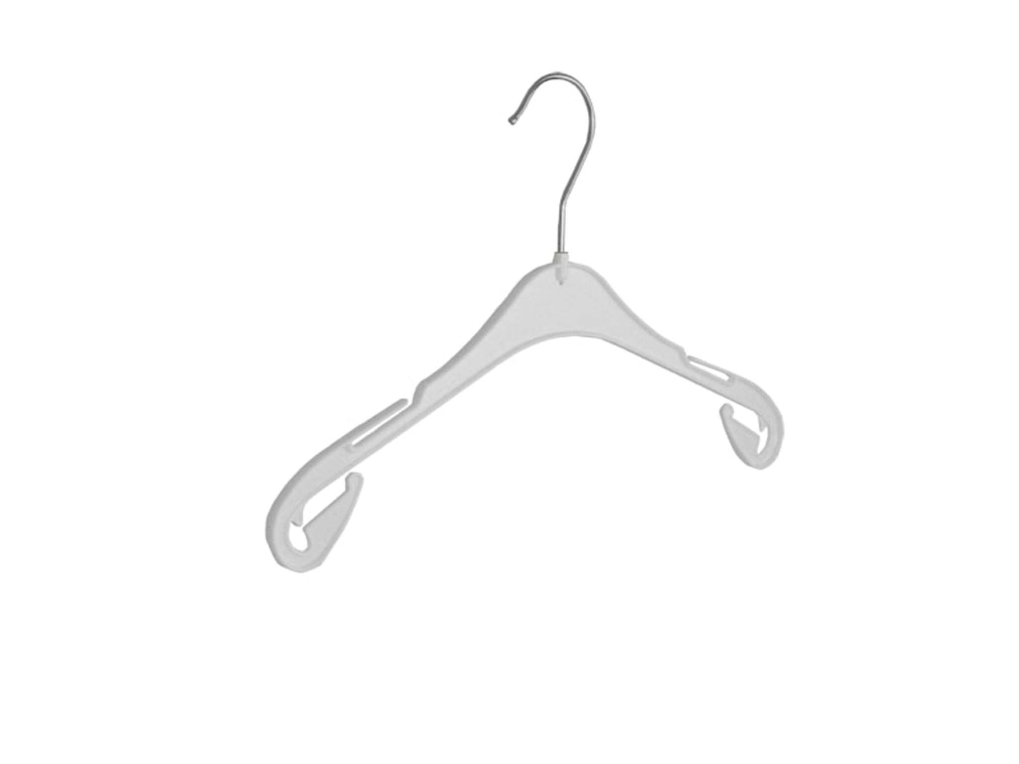 Kleiderbügel, Hemdenbügel, Blusenbügel, 60er Set, Kunststoff, Weiß, Rockkerben, Bluse, Shirt, Hemd, Jacke, Rock, 360° Drehbarer Haken, 33 cm (T33_01/60)