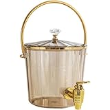 Getränkespender 2 l, transparenter Acryl-Getränkespender mit Griff und Zapfhahn für Bier, Saft und Buffets