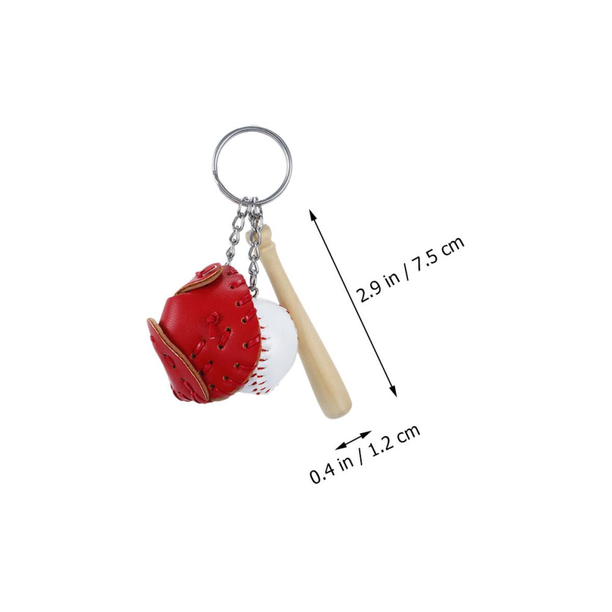 Portachiavi da Baseball Portatile, 6 Pezzi, Pu e Legno | Ciondolo Decorativo, Accessorio per Borsa e Cellulare, per Festa e Partita Sportiva