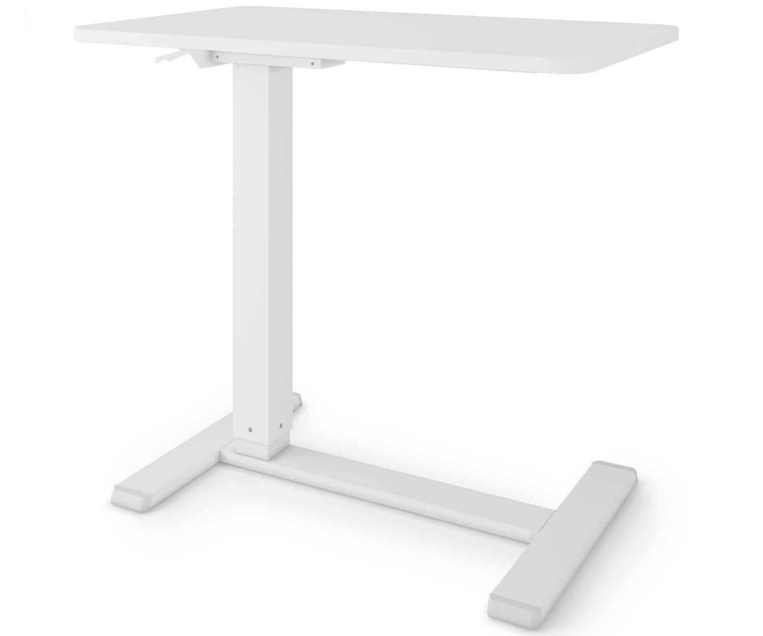 ESMART EACM-121WW 71 x 40 cm Blanc - Table d'appoint Mobile réglable en Hauteur pneumatiquement en continu 64-99 cm sur roulettes pour canapé, lit, Chambre d'enfant