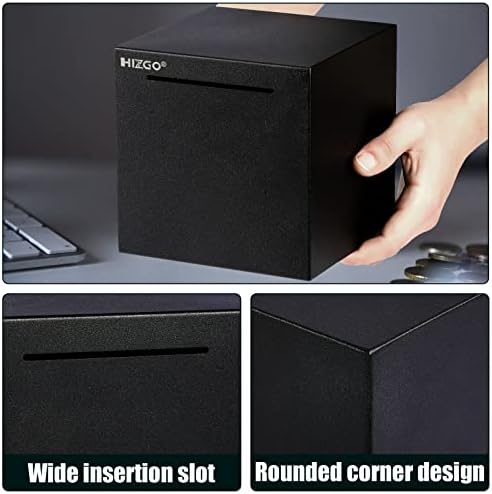 HIZGO Safe Piggy Bank Made Stainless Steel Adult Money Box Savings Bank for Kids Can Only Save Cannot Taken Out — view 2