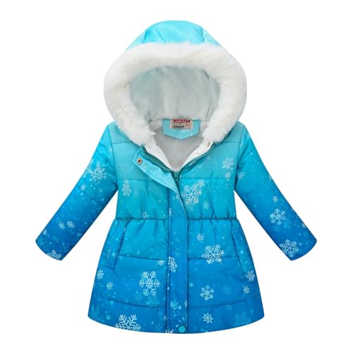 Girls Winter Parka Jacket Long Puffer Coat Kids Girls Hooded Parka Puffer Down Coat Toddler Padded Jacket