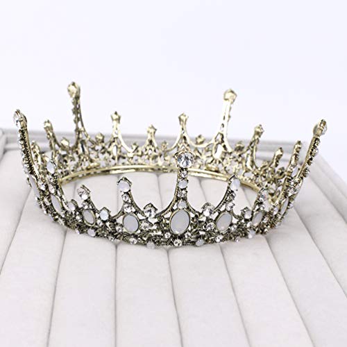 Lurrose Rhinestone Crown Crystal Bridal Tiara Barroco Rainha Princesa Tiara E Coroa para Festa De Pr