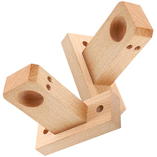 Housoutil 2pcs Wooden Curtain Rod Bracket Holder Wall-Mounted Support for Curtains Drapes Living Room Bedroom Office Modern Design Smooth Edges