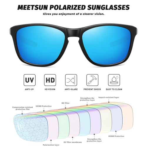 Image of MEETSUN Polarized Sports Sunglasses for Women Men Driving Running Cycling Fishing Sun Glasses UV400 Protection