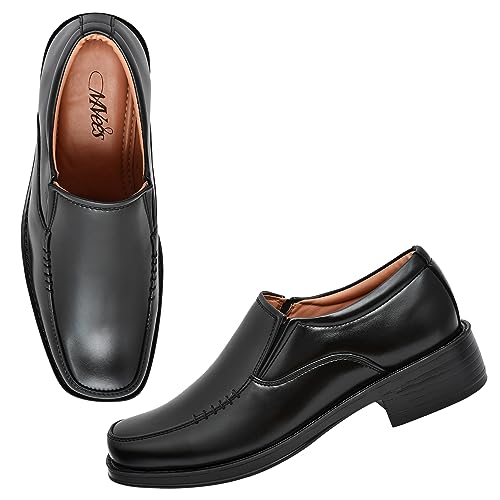Image of Bluegold Men's Leather Comfortable Slip-On Formal Shoes (6504 Black 07)