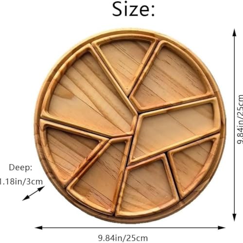 Bandeja de madera elegante Prettiee con diseño de rompecabezas 8