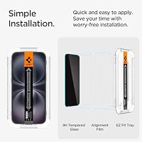 Spigen EZ Fit Sichtschutzfolie [2 Stück] für iPhone 16, iPhone 15 – Ansicht 7