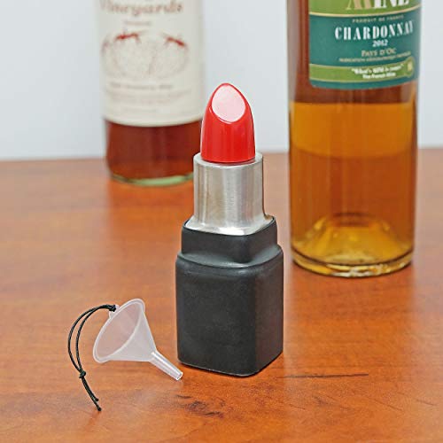 Fairly Odd Novelties Red Lipstick Stainless Steel Flask, 4Oz Funny Beauty Fashion Drinking Gag Gift #TOP3